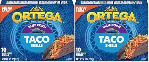 Ortega Taco Shells, Blue Corn, 10 Count (Pack of 2)