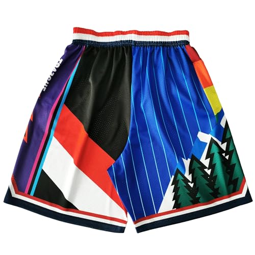 Men Basketball Shorts Graphic Mesh Drawstring Retro Sport Workout Gym Running Athletic Shorts2