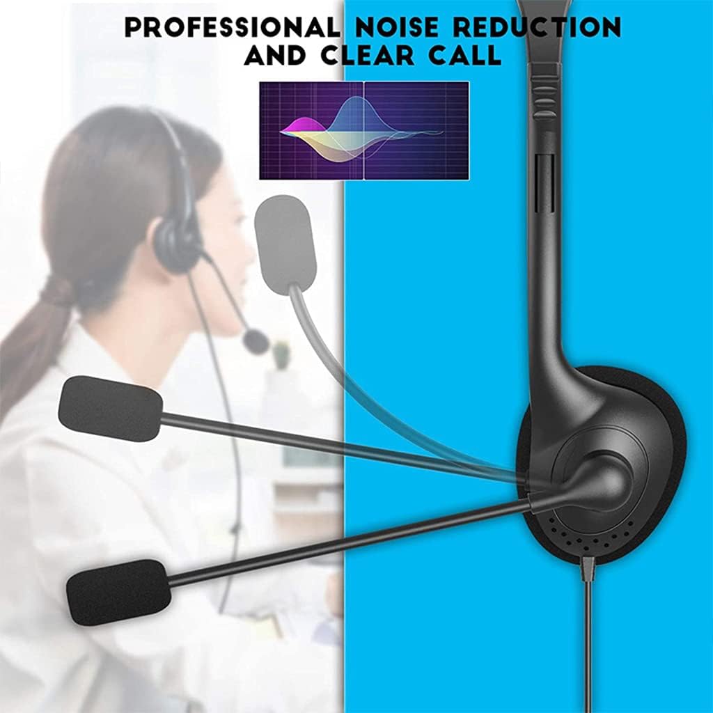 Professional Headset, Telephone Headset for Greater Productivity, Superior Sound for Calls, USB Connection Telephone Headsets for Phones with Microphone