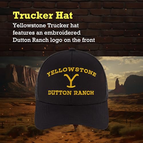 Concept One Yellowstone Casquette Trucker Ajustable avec Visière Courbée - 3