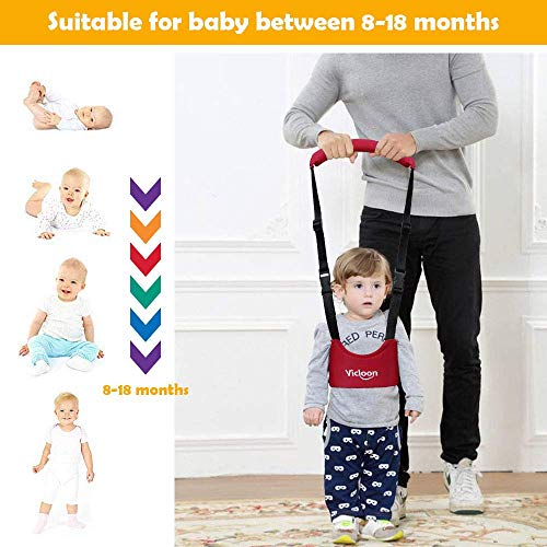Vicloon Lauflernhilfe Gehhilfe für Baby,Einstellbare Baby Laufgeschirr mit Sicherheitsverschluss und Magischen Aufklebern,Atmungsaktiv Stehen Gehen Lernen Helfer Sicherheitsleinen für Bay 8-18 Monate