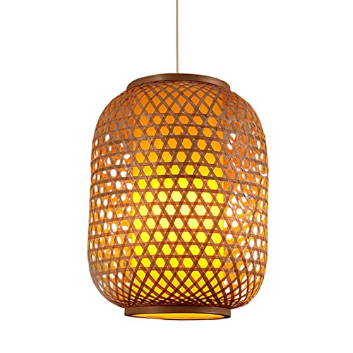 Lámpara de bambú moderna ideal para decorar e iluminar la isla de cocina
