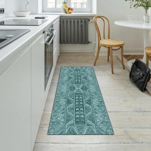 Alfombra de cocina antideslizante y lavable que soluciona los resbalones en el pasillo cian 5