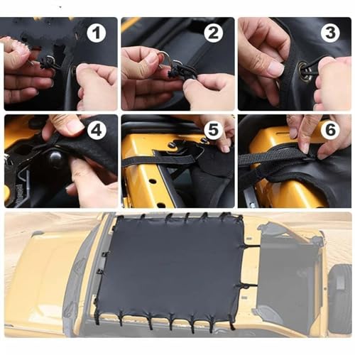 Toit voiture en cuir avec protection solaire UV premium pour Bronco 4 portes - 5