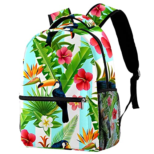 Sac à dos de voyage style tropical toucan pour le campus et les sorties
