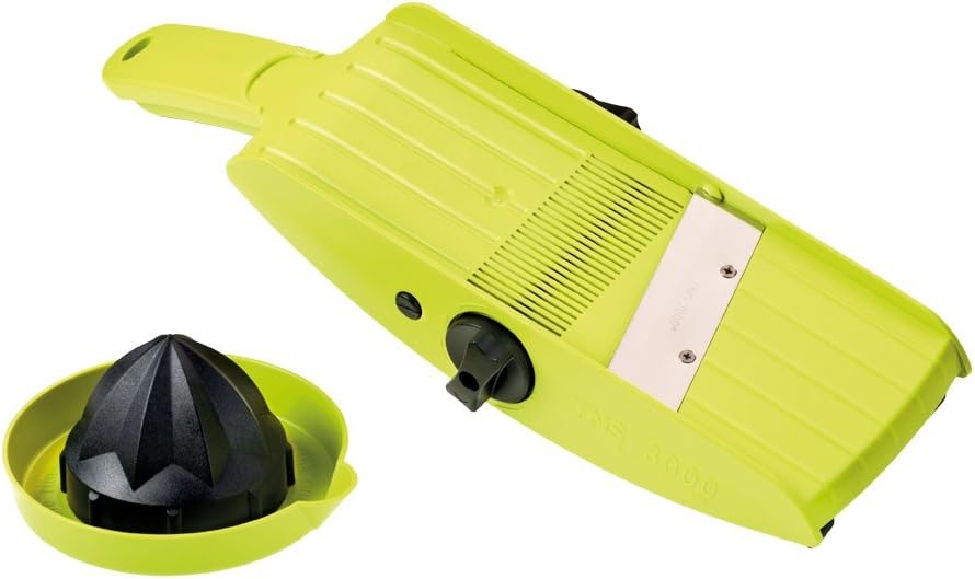 TNS 3000 All-IN-ONE Mandolin Vegetable/Fruit Slicer Julienne Cutter Chopper Juicer - Lime-Black Color