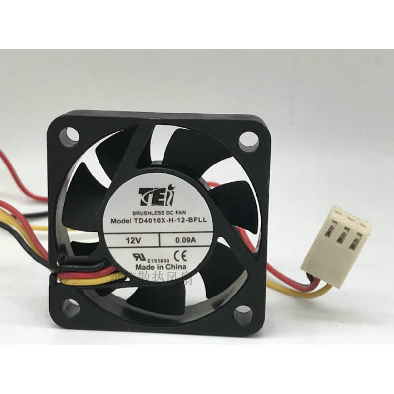 COMPAE - Original New CPU Cooler Fan TEI TD4010X-H-12-BPLL 12𝖵 0.09A 4010 4cm silent cooling fan (2-wire)