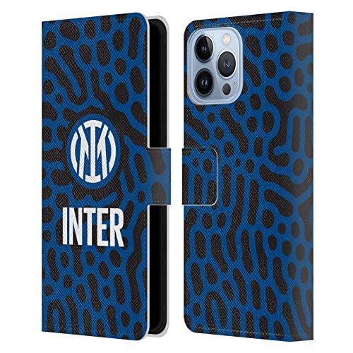 Inter Milan Carcasa de Cuero Tipo Libro para Apple iPhone 13 Pro MAX con Patrones Resumen 2
