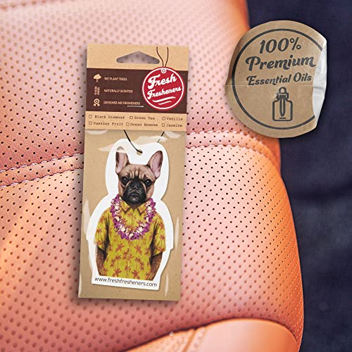 Image of Fresh Fresheners Cute Funny Dog Car Air Fresheners Scented With Premium Oils 3-Pack (Frenchie Lover)