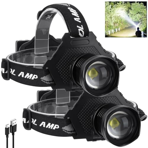Lampe frontale LED noire pour éclairage mains libres efficace