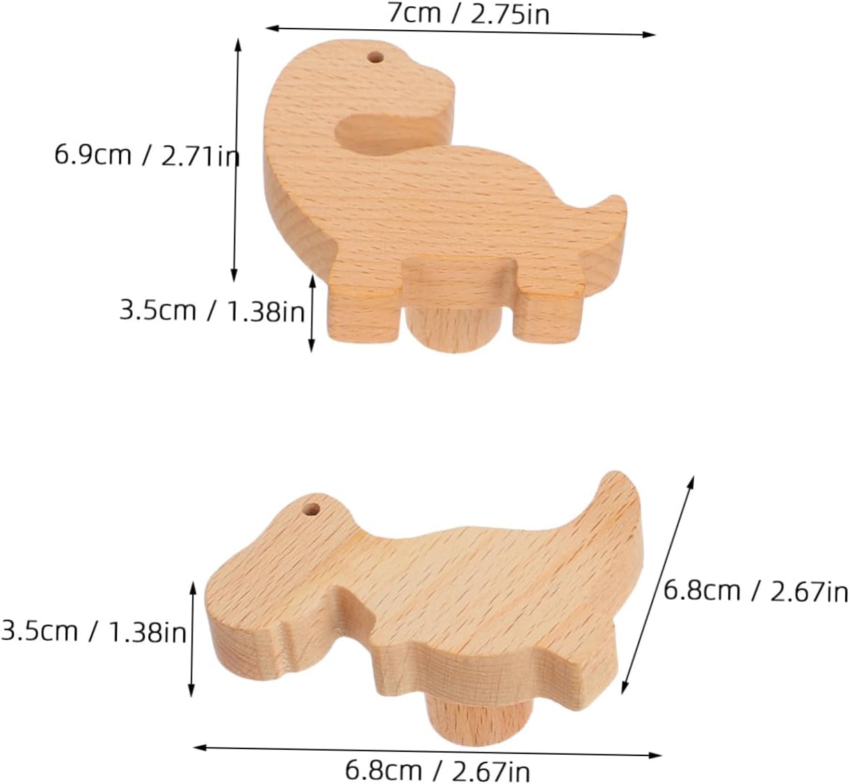 6set Wooden Dinosaur Drawer Knobs with Screws Cute Cabinet Pull Handles for Boy Girl Dressers Nursery and Vanities Design Featuring Triceratops and More