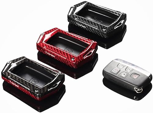 Cubierta de llavero remoto de fibra de carbono con caja de regalo para Land Rover Range Jaguar XF