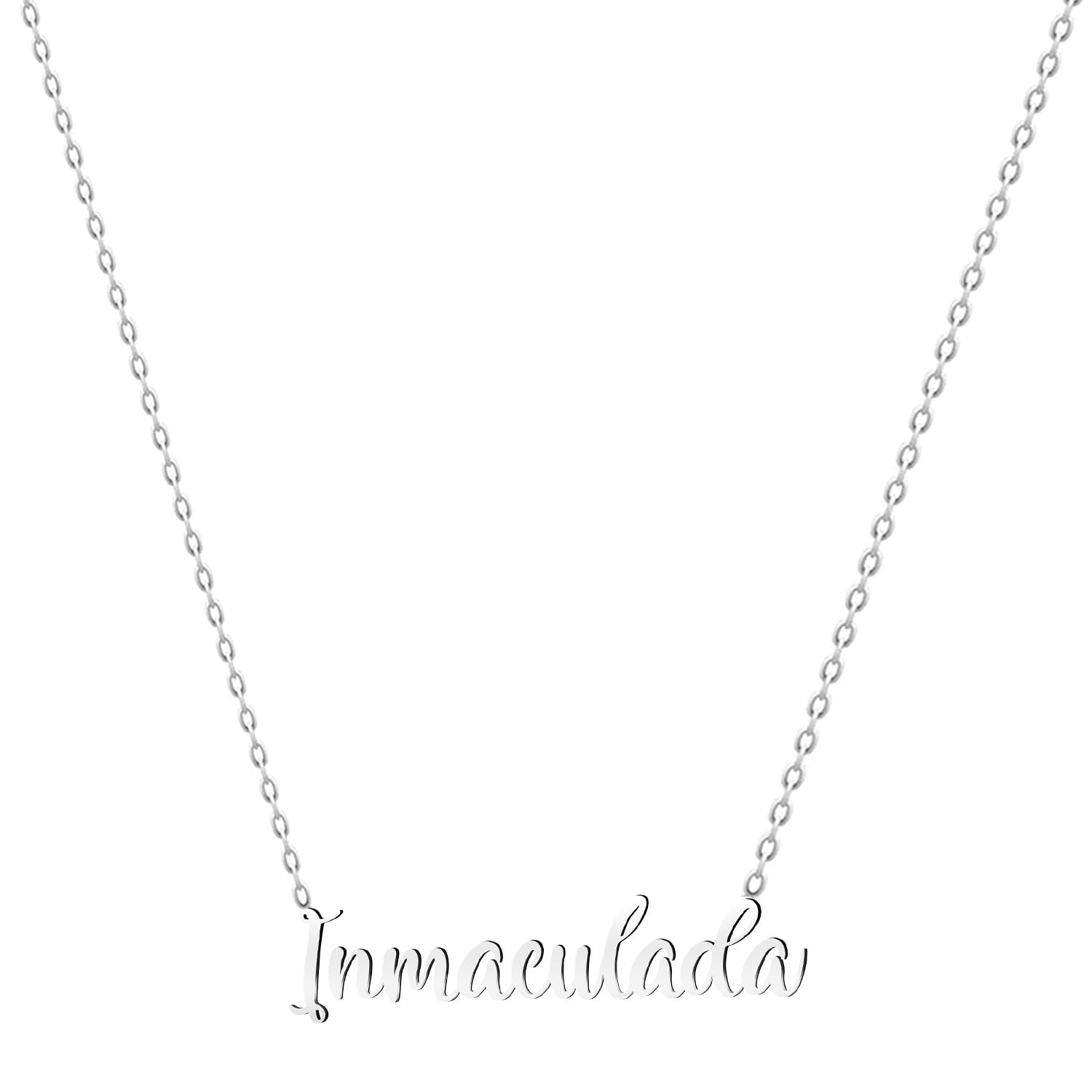 various Collar Nombre Acero Inoxidable-Colgante Nombre Personalizado Plateado para Collar Mujer-Regalos Personalizados para Mujer Madres Niña Parejas, Mejor Amiga
