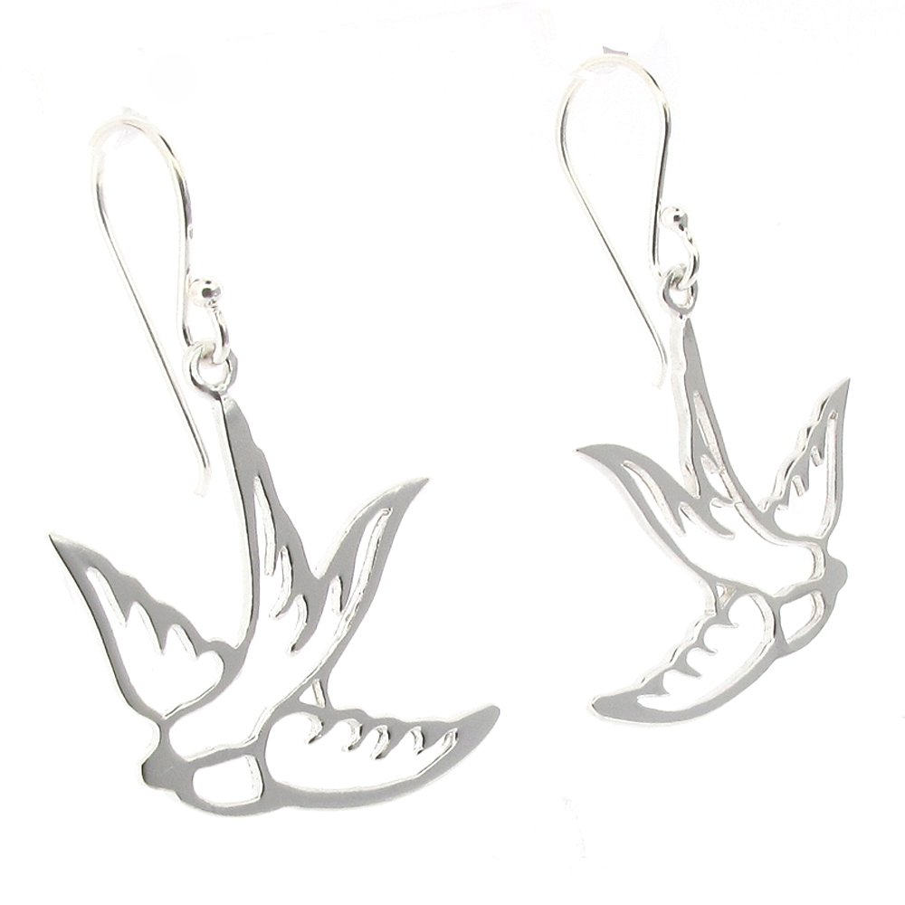 Touch Jewellery925 Sterling Silver swallow drop earrings