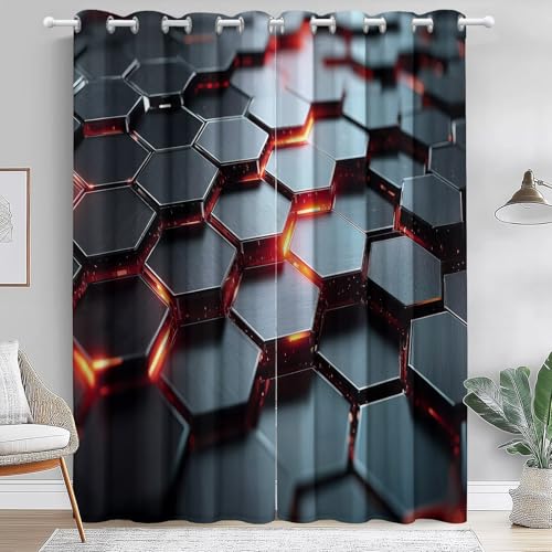 Rideaux occultants géométrie luminescence délicate haut de gamme - 2