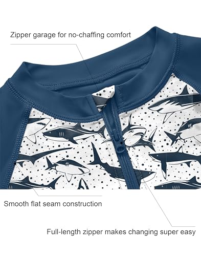 Image of Toddler Boys Swim Shirts Rash Guard Long Sleeve UPF 50+ Sun Protection