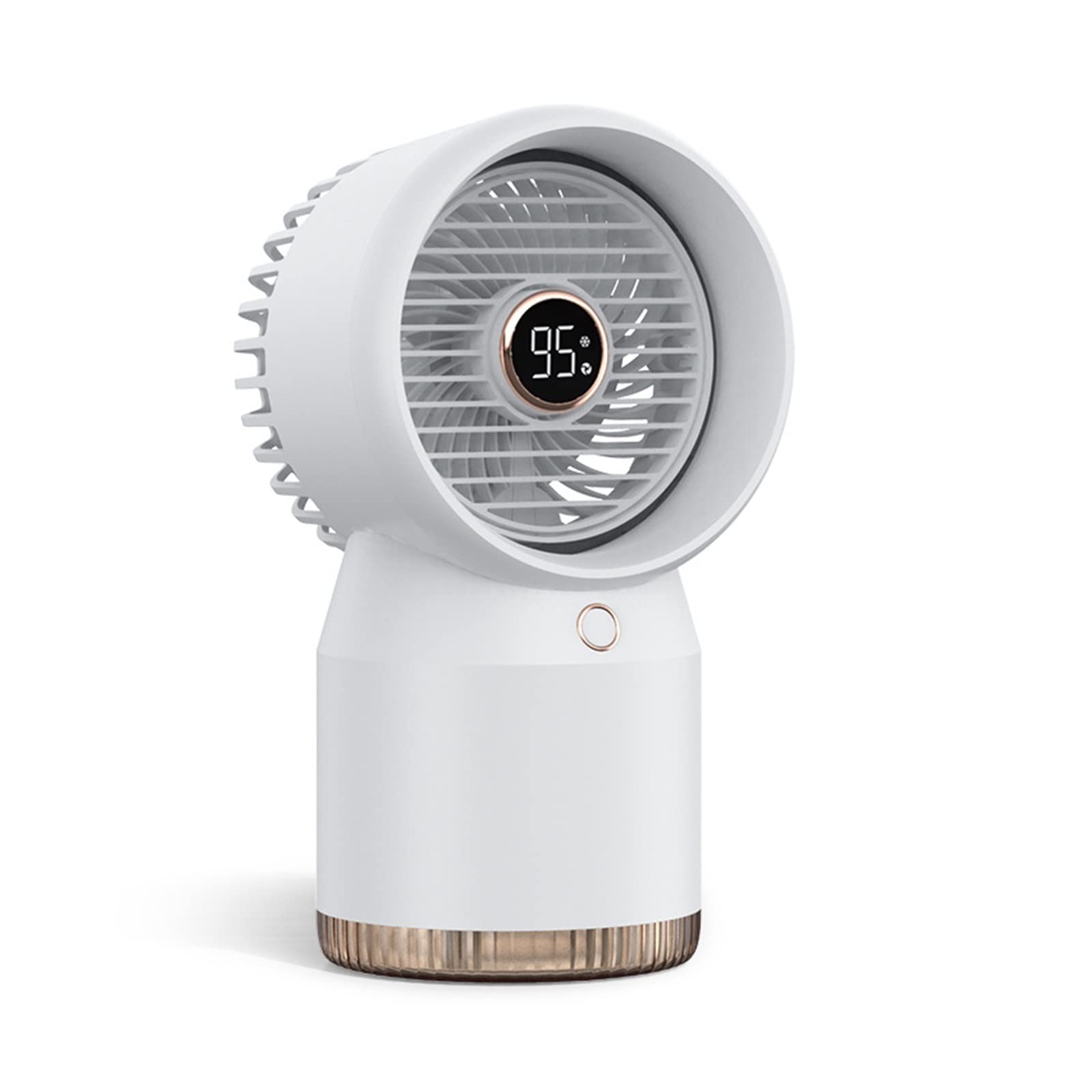 Cczrd White Home Water Spray Mist Air Conditioning Humidifier Fan 3600Mah Battery Rechargeable Office Desk Cooling With Night Light Airflow Comfort Refreshing Breeze(White)