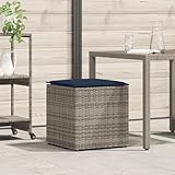 Découvre le coffre de rangement extérieur gris et bleu marine de avec coussin, un super ajout à ton espace extérieur.