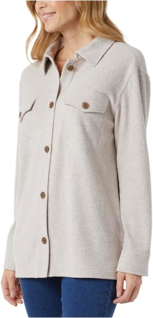 32 Degrees Heat Women's Relaxed Fit Long Sleeve Button-Up Shirt