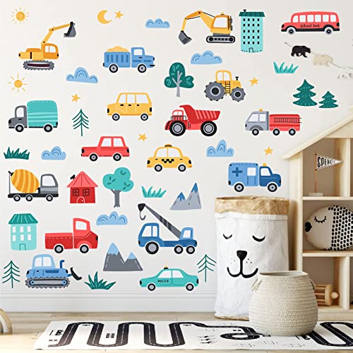 Car City Road Wall Decals Traffic Road Sign Enlightenment Wall Stickers For Playroom, Nursery, Boy Room, Bedroom, Classroom, Living Room. #TOP4