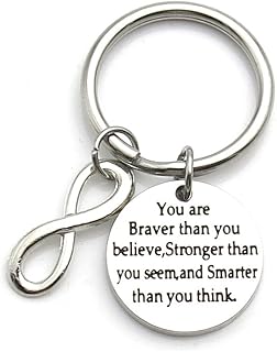 You Are Braver Than You Believe Stronger Than You Seem Inspirational Keychain