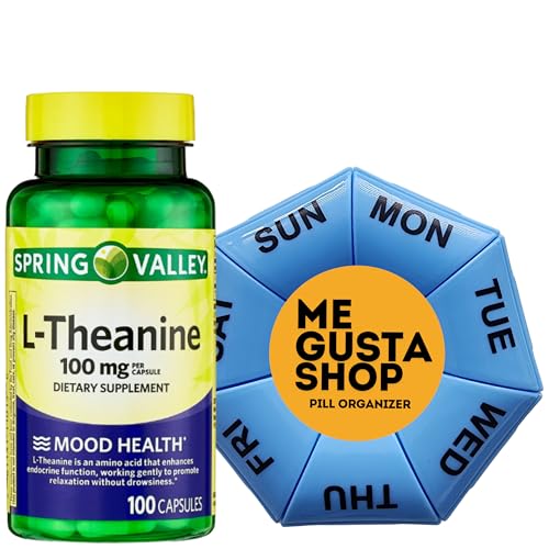 L-Theanine Spring Valley 100 mg Support 100 Count Includes Pill Organizer
