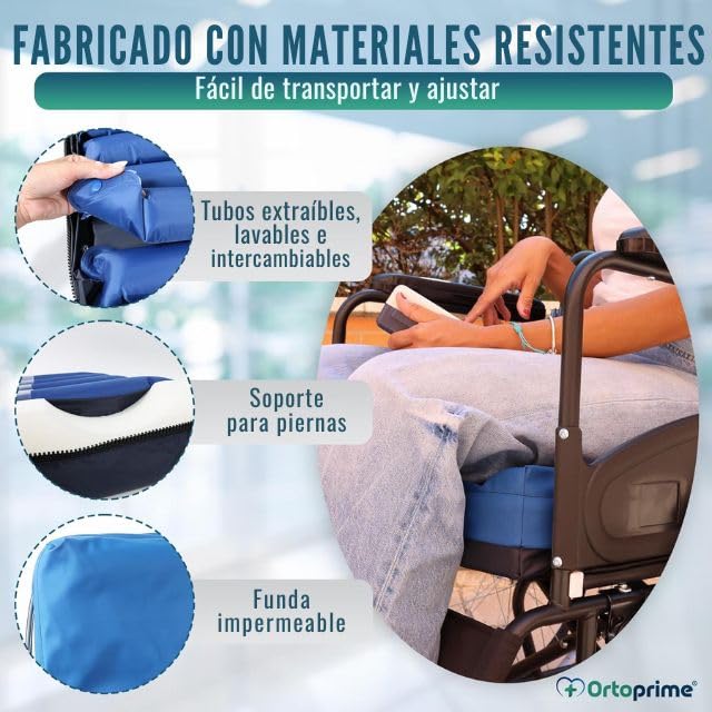 OrtoPrime Cojín Antiescaras de Aire con Compresor Silence Comfort Cojin Anti escaras para Sillón - Cojín antiescaras para Silla DE Ruedas - Cojines Antiescaras de Aire Cojin Silla Ruedas ORTOPÉDICO