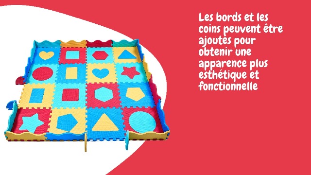 Cantoblanc Tapis De Sol Bébé En Mousse Puzzle 36 Pièces – Figures Géométriques, Bordures, 1,2 Cm D’épaisseur – Avec Sac De Rangement
