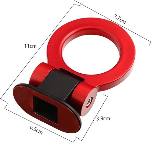Miniatura 5 de Gancho de remolque decorativo universal para cualquier automóvil, SUV, camión, no funcional, solo para decoración (rojo)