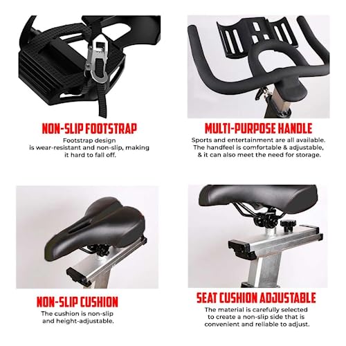 Image of LET'S PLAY SB-016 Commercial Spin Bike Exercise Cycle for Home Gym Fitness Workout Cardio Training, 25 KG Flywheel, 50 Level Adjustable Resistance, Silent Belt Drive, Heart Rate Sensor, 150KG User Weight Support [1 Year Warranty]