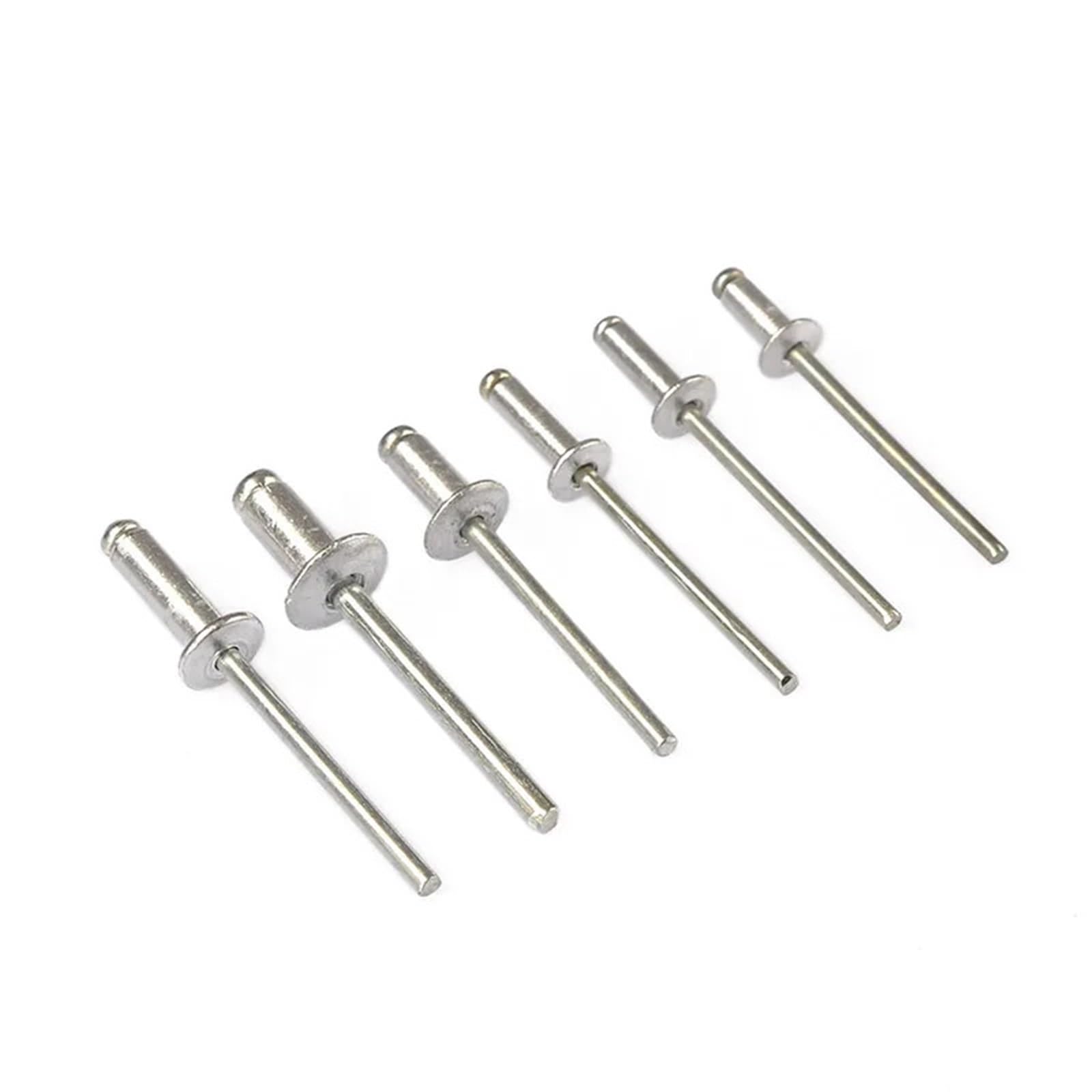 Rivet 120pcs Blind Rivets Aluminum M3.2 M4 Dome Head Pop Assorted Set Rivet Kit Nail Pull for Furniture Assortment