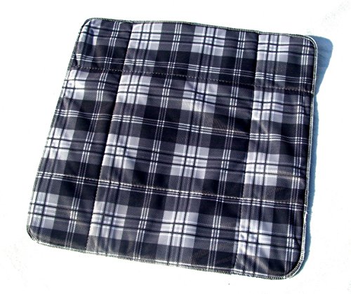 MEX-LINE Inkontinenz Stuhlauflage Design: Lincoln (Karo Anthrazit), wasserdichte Sitzauflage/Sitzkissen/Nässeschutz, waschbar und wiederverwendbar, ca. 45 x 45 cm Cover