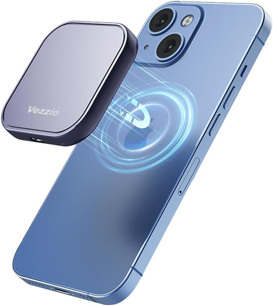 Vezzio 512GB External SSD, Magnetic Portable SSD with Type-C USB 3.2 Gen 2x2 Up to 510MB/s, Aluminium Casing Design Portable SSD for iPhone 15/16/17 Series, Android, Tablets & Laptops