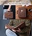 Vegan Leather Bible Cover Case, Bible Bag with Phone Pocket, Bible Case for Men Women, Christian Gift Box Packaging (Brown)