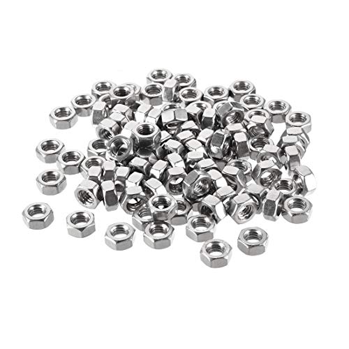 uxcell Hex Nuts, M6x1mm Metric Coarse Thread Hexagon Nut, Stainless Steel 304, Pack of 100