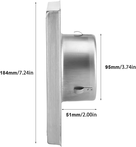 Miniatura 4 de FTVOGUE Cubierta de ventilación al aire libre del secador, aletas móviles del respiradero del secador de la rejilla del acero inoxidable
