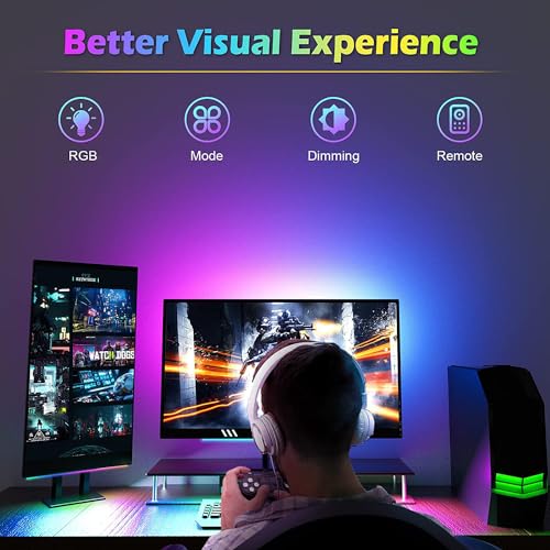 Image of Battery Powered LED Strip Lights 20 inch x 4 Pack, Wireless LED Strip Lights for Bedroom Color Changing APP Remote, Led Lights for TV, Kitchen Under Cabinet Lighting, Shelves, Under Counter, Closet