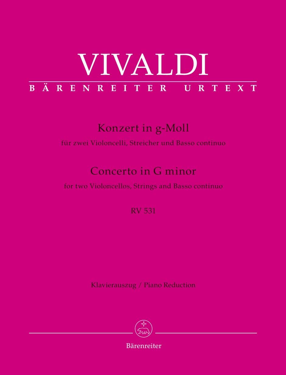 Vivaldi: Concerto for 2 Cellos in G Minor, RV 531 (Solo Parts with Piano Reduction)