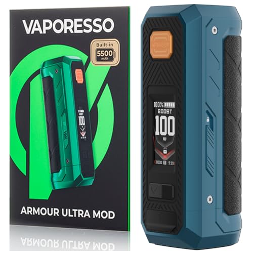 Vaporesso Armour Ultra Mod 100W 5500mAh built in Battery Boost/Pulse/ECO/TC Mode 510 Thread Water Proof E Cigarette Box (Azul tormenta)