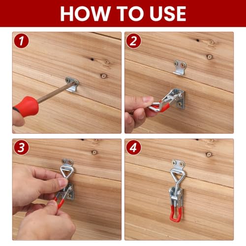 Image of Serplex 6 Pcs Toggle Clamp Latch With Lock Hole, Adjustable Latch, 330Lbs Holding Capacity, Heavy Duty Quick Release Pull Latch Toggle Clamp for Lid Jig, Cabinet, Tool Box Case