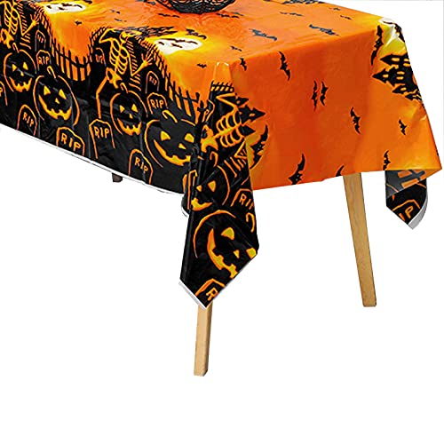 Gircss Halloween Tablecloth, Halloween Haunted House Tablecloth 108" X 54" Disposable Rectangle Spillproof Table Covers For Party Decorations #TOP4