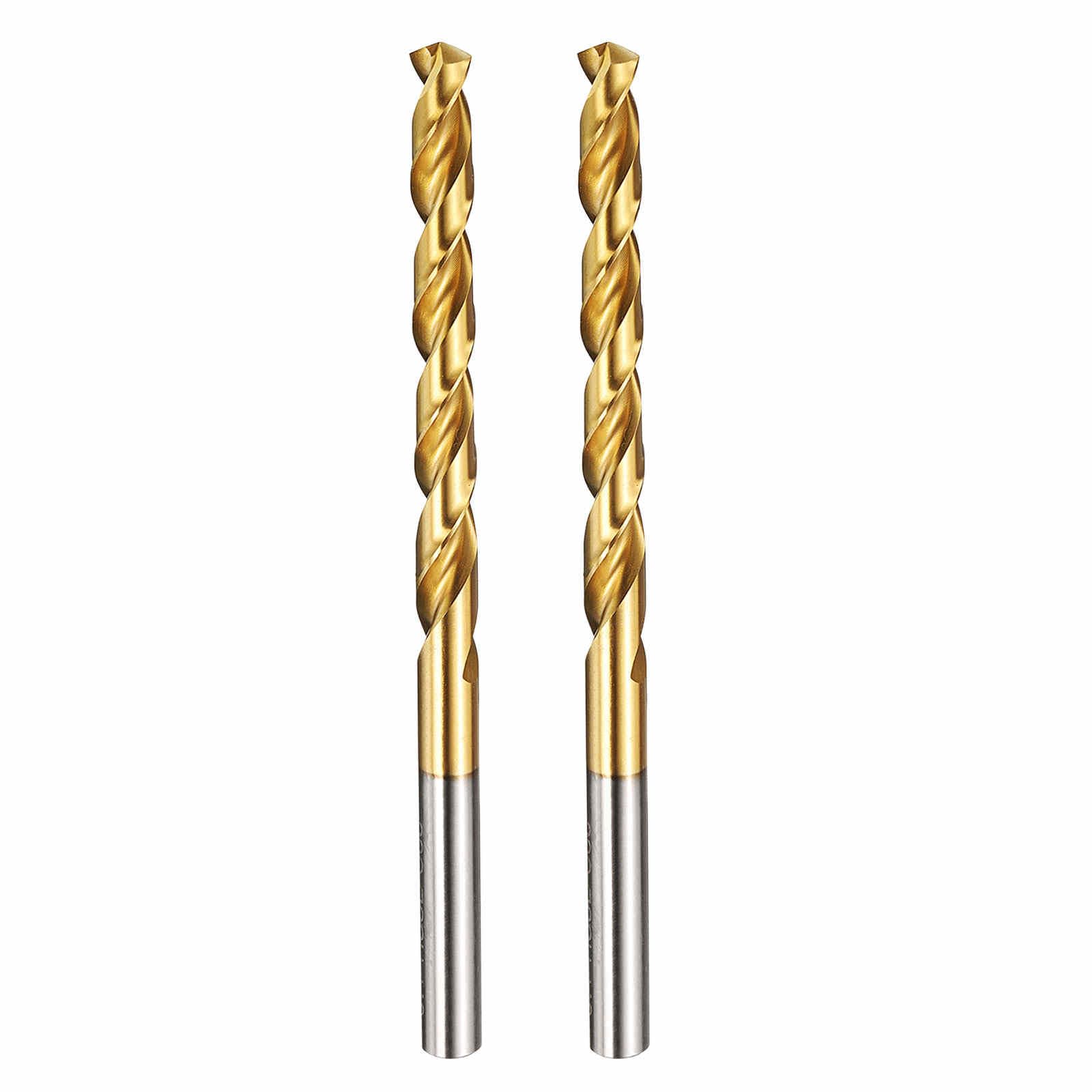 Kozelo 2pcs Drill Bit - [6.5mm Diameter] M42 8% Cobalt HSS Cutting Tool for Machining Hard Metal Stainless Steel Woodworking Handicraft Use, 135° Cutting Angle TiN