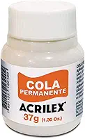Cola Permanente Para Tecido, Acrilex, Pote de 37 Gramas
