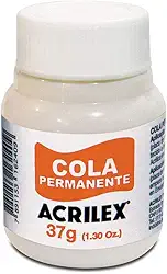 Cola Permanente Para Tecido, Acrilex, Pote de 37 Gramas