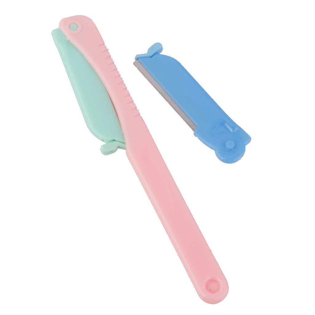 NYLSAStainless Steel Convenient To Carry Eyebrow Trimmer Shaper Facial Hair Remover Pink