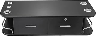 VEVOR Black Wall Mount Styling Station Classic Locking 2 Drawers Storage Beauty Salon Equipment 5 Hair Dryer Holes Locking Cabinet for Beauty Salon or SPA, Barber Shop, Home & Bathroom