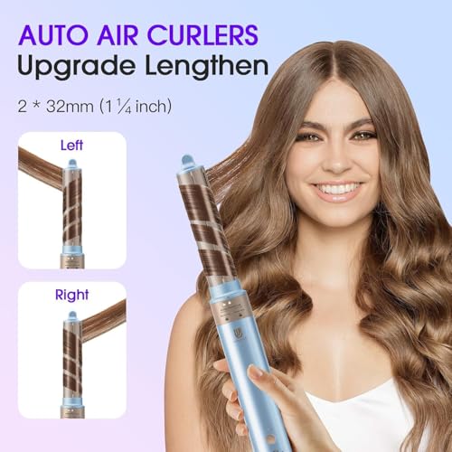 Image of Hot Air Styler, Blow Dryer Brush with Negative Ionic, Auto Hair Wrap Curling Irons Airflow Hair Curlers, Multi Styler for Volumizing, Straight, Wavy, Curly Hair