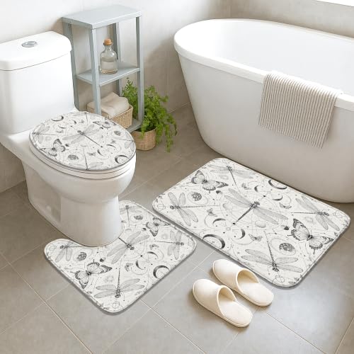 Rideaux de douche polyester imperméable 183x183 cm lune et tapis - 5