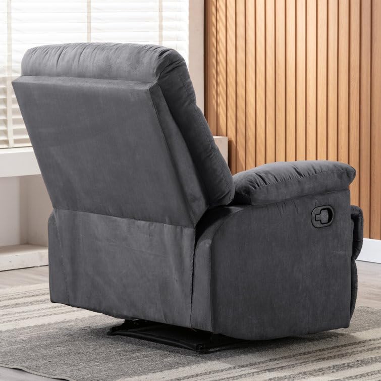Image of Torque - Valencia 1 Seater Fabric Manual Recliner | Recliner Sofa /Chair for Living Room, Bedroom, Office (Grey) | 1 Year Warranty