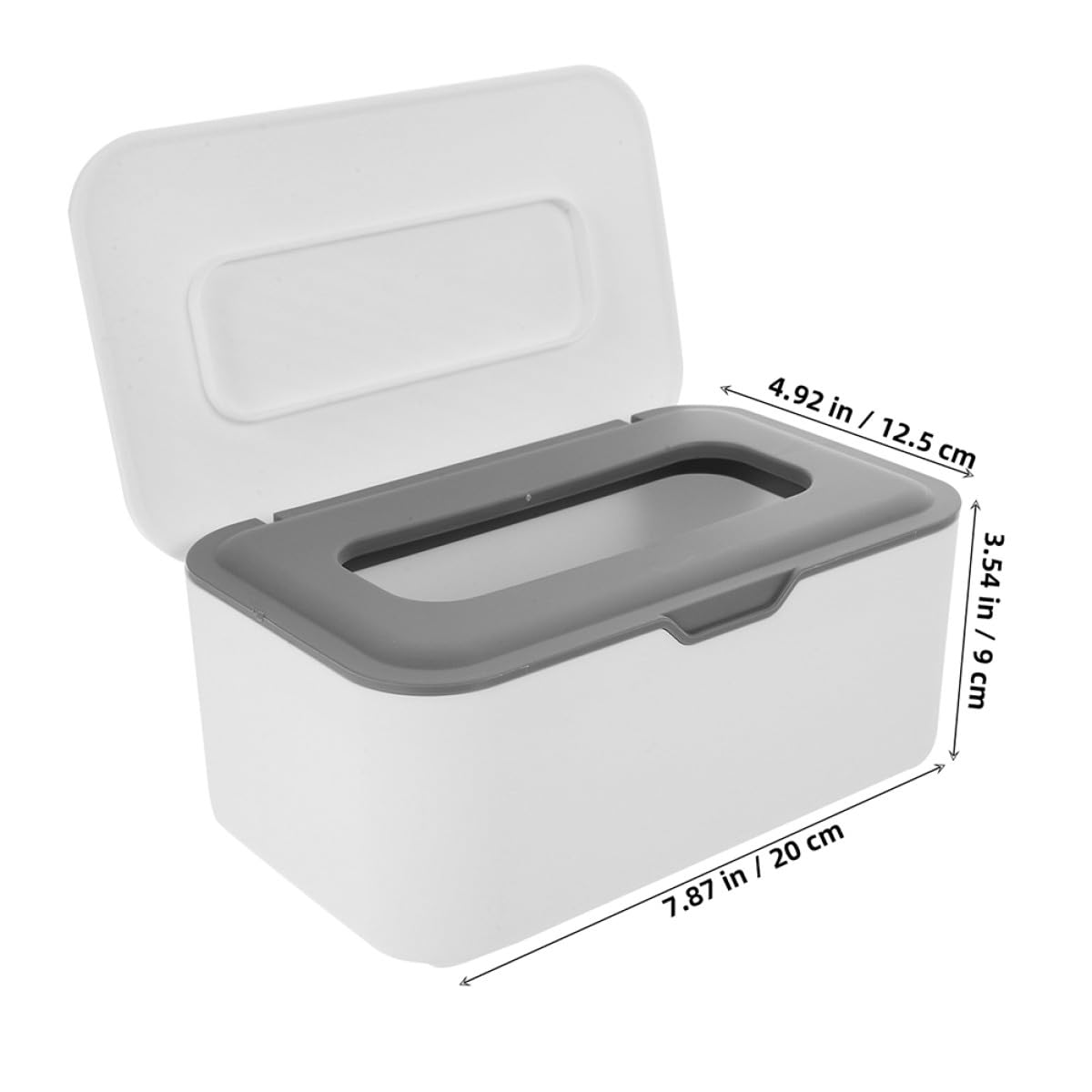 FRCOLOR Boîte à Lingettes Réutilisable Couvercle Étanche, Lot de 2 Pièces Gris, Distributeur de Lingettes pour Bébé Compact et Portable, Porte-lingettes pour Salle de Bain et Chambre